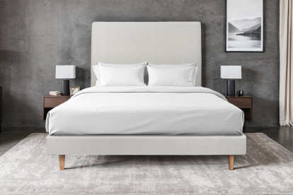 Sommier Tapissier 160x200 cm - H29 cm - Velours - Gris clair