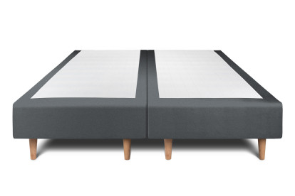 Lit 2x 80x200 cm - Sommier tapissier H35 cm + tête de lit tapissée - Tissu Velours Gris Anthracite