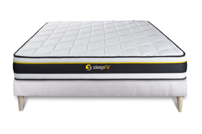 Ensemble Matelas Sommier 140x190 cm - Sommier Blanc (déjà monté) - Soft