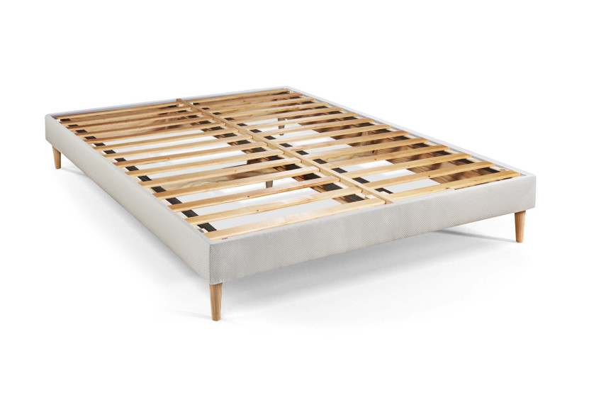 Pack lit complet 180x200 cm - Matelas + Sommier Blanc (en kit) + 2 oreillers + Couette - Le Tendre