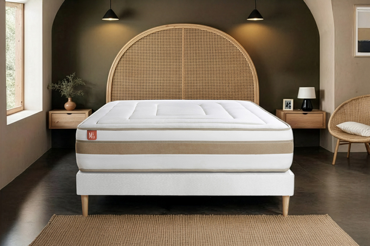 Ensemble Lit Sommier Matelas 140x190
