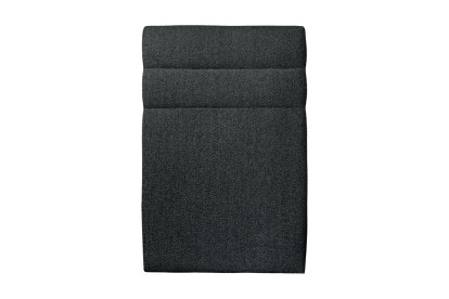 Lit 90x190 cm - Sommier tapissier H29 cm + tête de lit à lignes - Tissu Bouclette Noir