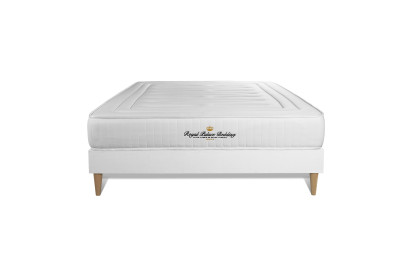Ensemble Matelas Sommier 140x190 cm - Sommier Blanc (déjà monté) - Nottingham