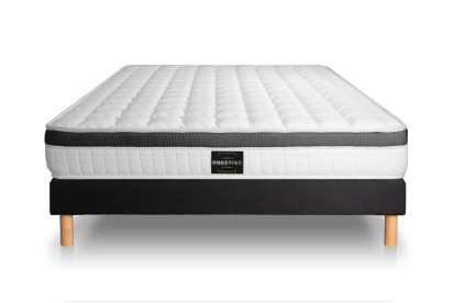 Ensemble Matelas Sommier 140x200 cm - Sommier Noir (en kit) - Supérieur