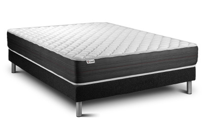 Ensemble Matelas Sommier 140x200 cm - Sommier Noir (en kit) - Vitalmemo One