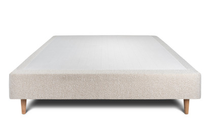 Sommier Tapissier 150x200 cm - H35 cm - Bouclette - Beige clair