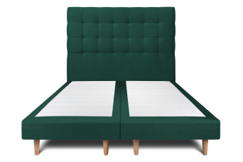Lit 2x80x200 cm avec Tête de lit capitonnée - Tissu Velours