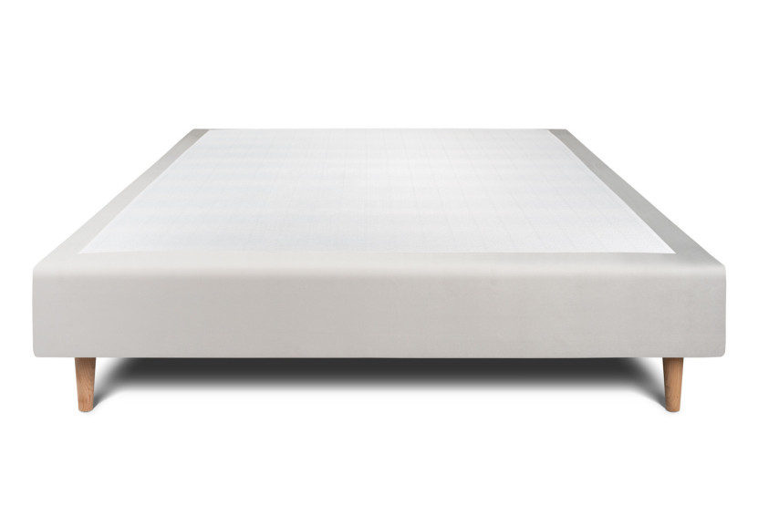 Sommier Tapissier 150x190 cm (déjà monté) - Velours - Gris Clair