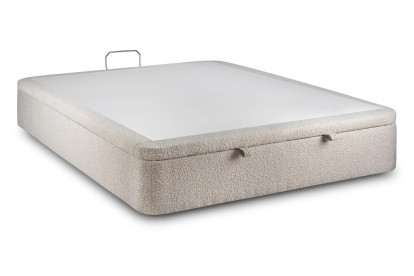 Sommier Coffre 140x190 cm - Bouclette - Beige clair