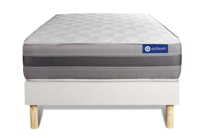 Ensemble Matelas Sommier 90x190 cm - Sommier Blanc (en kit) - Actiflex Relax