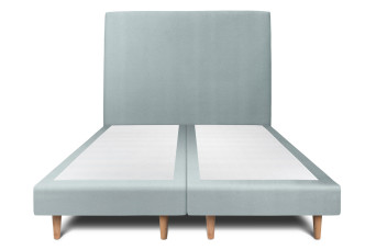 Lit 2x100x200 cm avec Tête de lit tapissée - Tissu Velours