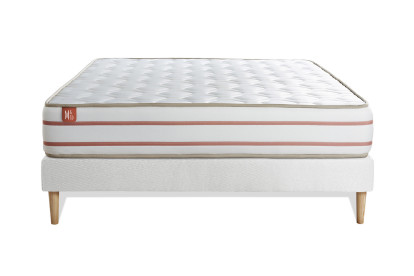 Ensemble Matelas Sommier 180x200 cm - Sommier Blanc (en kit) - Le Doux