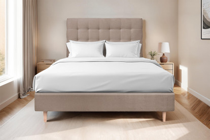 Tête de lit 160 cm Capitonnée - Tissu Velours Taupe