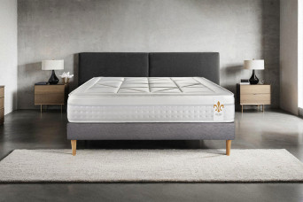 Ensemble Matelas Sommier 140x200 cm - Sommier Gris (en kit) - Vingt-Huit
