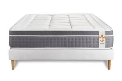 Ensemble Matelas Sommier 160x200 cm - Sommier Blanc (en kit) - Trente
