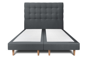 Lit 2x80x200 cm avec Tête de lit capitonnée - Tissu Velours Lit 2x80x200 cm avec Tête de lit capitonnée - Tissu Velours