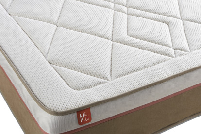 Ensemble Matelas Sommier 90x190 cm - Sommier Beige (déjà monté) - Le Soyeux