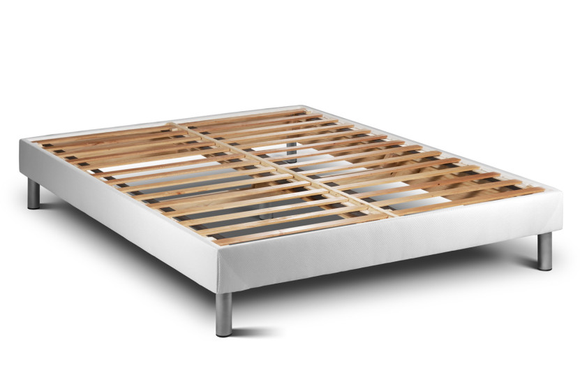 Ensemble Matelas Sommier 140x190 cm - Sommier Blanc (en kit) - Vital Care