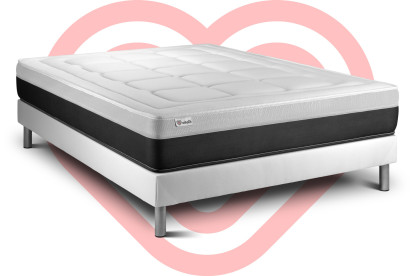 Ensemble Matelas Sommier 140x190 cm - Sommier Blanc (en kit) - Vital Form
