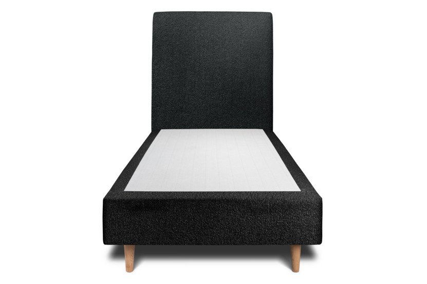 Lit 90x200 cm avec Tête de lit tapissée - Tissu Bouclette