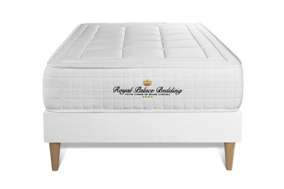 Ensemble Matelas Sommier 90x190 cm - Sommier Blanc (en kit) - Balmoral