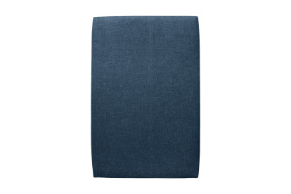 Lit 90x200 cm - Sommier tapissier H29 cm + tête de lit tapissée - Tissu Toile natté Bleu Océan