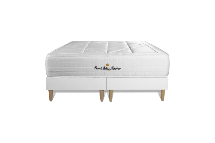 Ensemble Matelas Sommier 200x200 cm - Sommier Blanc (déjà monté) - Windsor