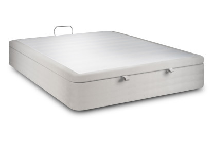 Sommier Coffre 200x200 cm - Velours - Gris clair