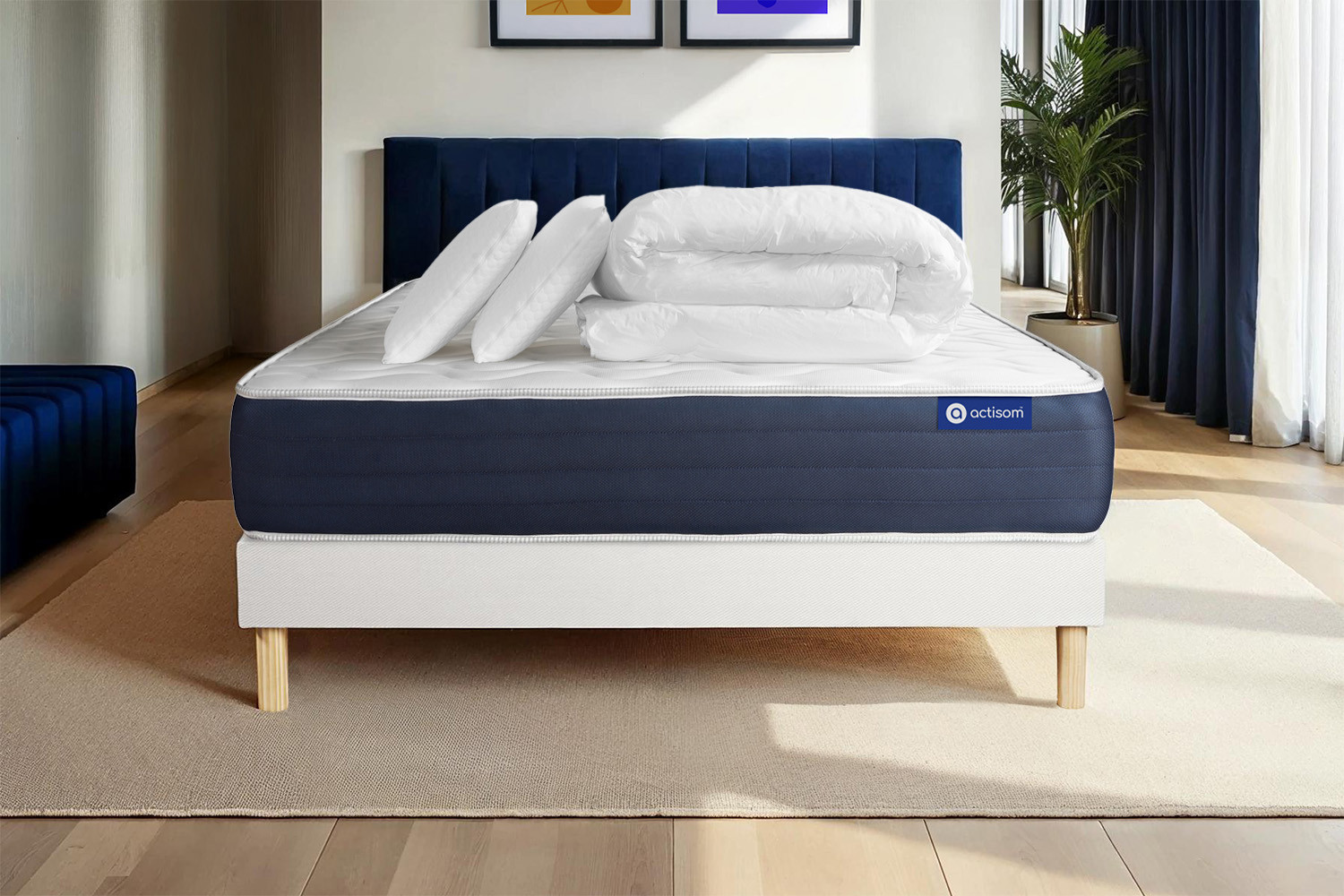 Lit Complet 160x200 Avec Sommier Et Matelas Pas Chernull