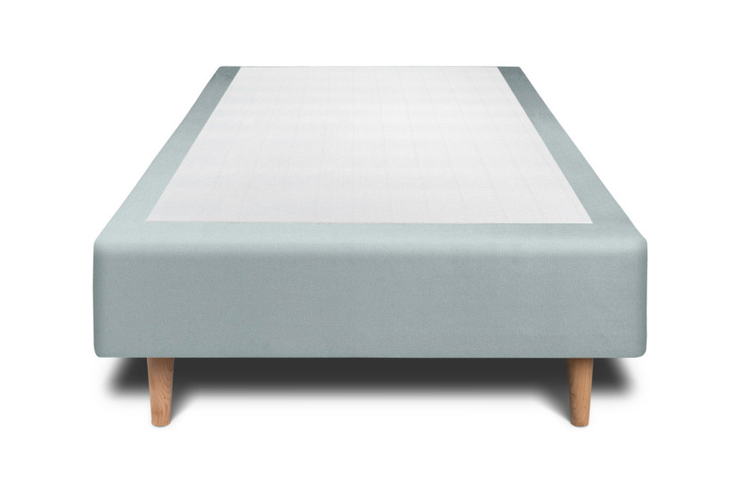 Lit 90x200 cm avec Tête de lit capitonnée - Tissu Velours