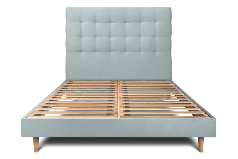 Lit 160x200 cm avec Tête de lit capitonnée - Tissu Velours