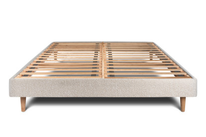 Sommier à Lattes 135x190 cm - H29 cm - Bouclette - Beige clair