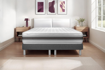 Ensemble Matelas Sommier 200x200 cm - 2 Sommiers Gris - Vitalmemo Back