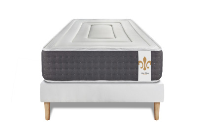 Ensemble Matelas Sommier 90x200 cm - Sommier Blanc (déjà monté) - Vingt-Six