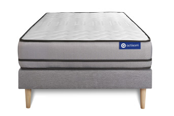 Ensemble Matelas Sommier 80x190 cm - Sommier Gris (en kit) - Actilatex Night