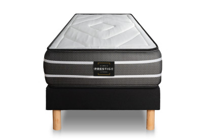 Ensemble Matelas Sommier 120x200 cm - Sommier Noir (en kit) - Exclusive