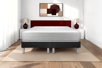 Ensemble Matelas Sommier 200x200 cm - 2 Sommiers Noir - Vitalmemo
