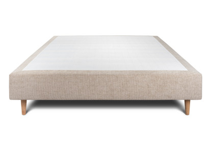 Sommier Tapissier 150x190 cm - H35 cm - Toile nattée - Beige brun