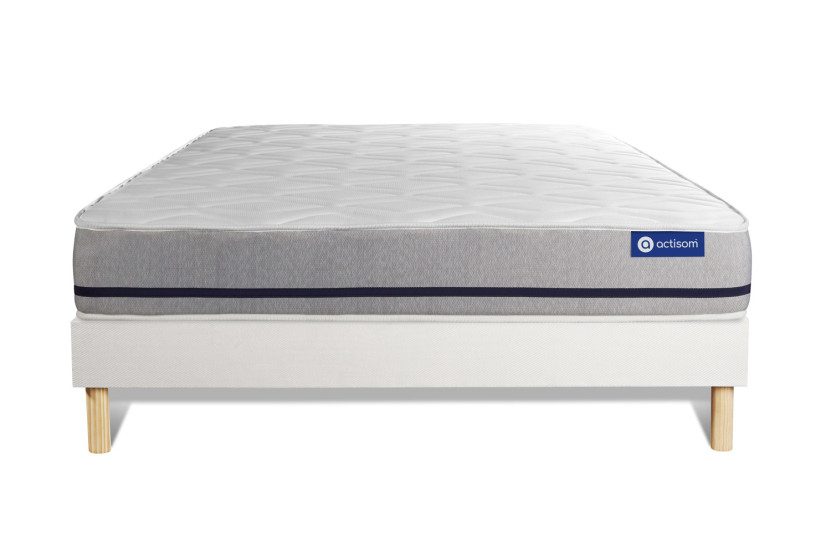Ensemble Matelas Sommier 160x200 cm - Sommier Blanc (en kit) - Actiflex Soft