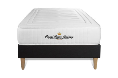 Ensemble Matelas Sommier 90x190 cm - Sommier Noir (déjà monté) - Lancaster