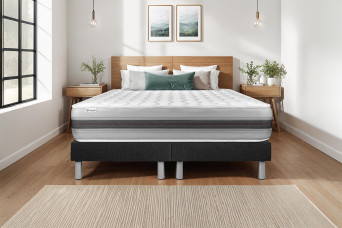 Ensemble Matelas Sommier 160x200 cm - 2 Sommiers Noir - Vitalspring Recover