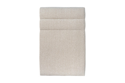 Lit 90x190 cm - Sommier à lattes H29 cm + tête de lit à lignes - Tissu Bouclette Beige Clair