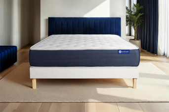 Ensemble Matelas Sommier 140x190 cm - Sommier Blanc (en kit) - Actiflex Sleep