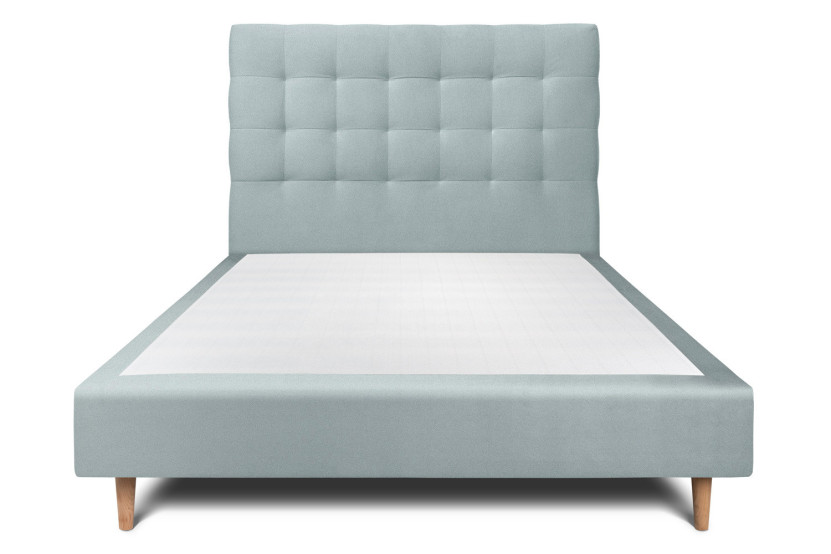 Lit 150x190 cm avec Tête de lit capitonnée - Tissu Velours