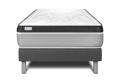 Ensemble Matelas Sommier 90x200 cm - Sommier Gris (en kit) - Vital Ergo