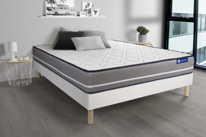 Ensemble Matelas Sommier 80x200 cm - Sommier Blanc (en kit) - Actilatex Pur