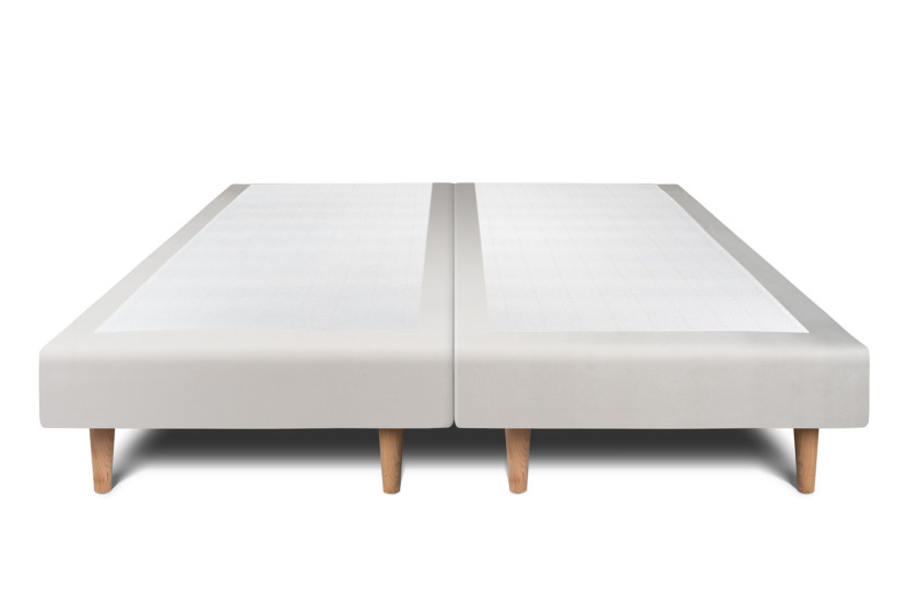 Lit 2x80x200 cm avec Tête de lit capitonnée - Tissu Velours
