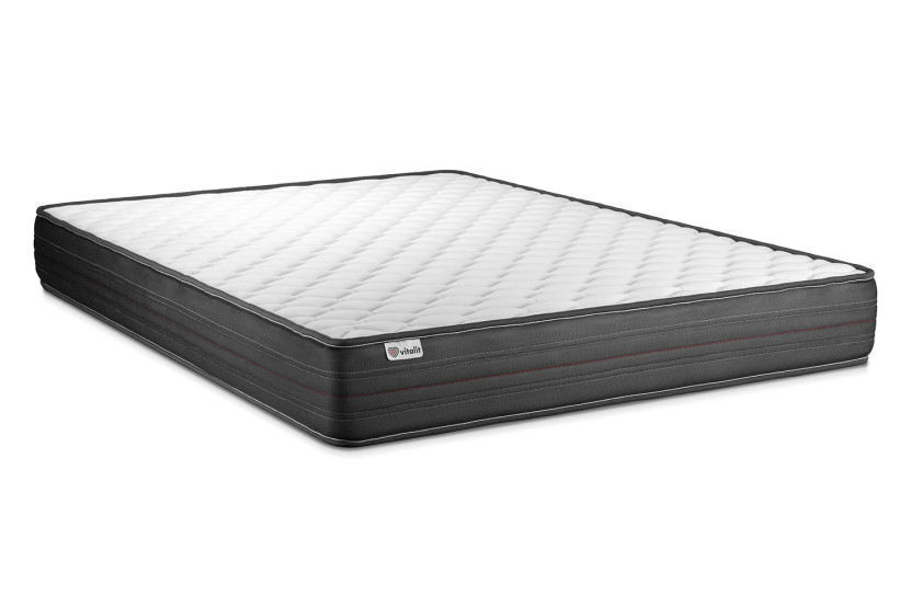 Ensemble Matelas Sommier 90x200 cm - Sommier Gris (en kit) - Vitalpower