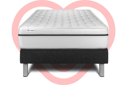 Ensemble Matelas Sommier 90x200 cm - Sommier Noir (en kit) - Vital Spa