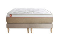 Pack lit complet 200x200 cm - Matelas + 2 Sommiers Beiges + 2 oreillers + Couette - Le Soyeux Pack lit complet 200x200 cm - Matelas + 2 Sommiers Beiges + 2 oreillers + Couette - Le Soyeux